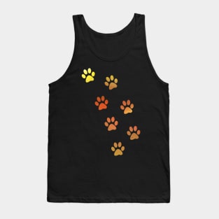 Red Watercolour Paw Prints Tank Top